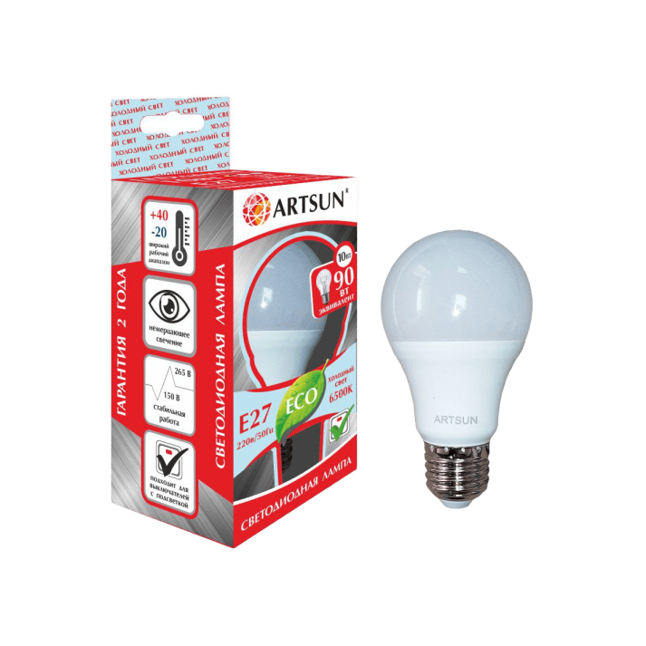 Лампа светодиодная ARTSUN LED A65 18W E27 3000K Лампа светодиодная ARTSUN LED A65 18W E27 3000K