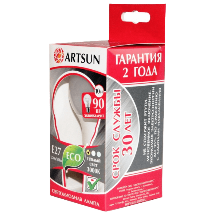 Лампа светодиодная ARTSUN LED A65 18W E27 3000K Лампа светодиодная ARTSUN LED A65 18W E27 3000K
