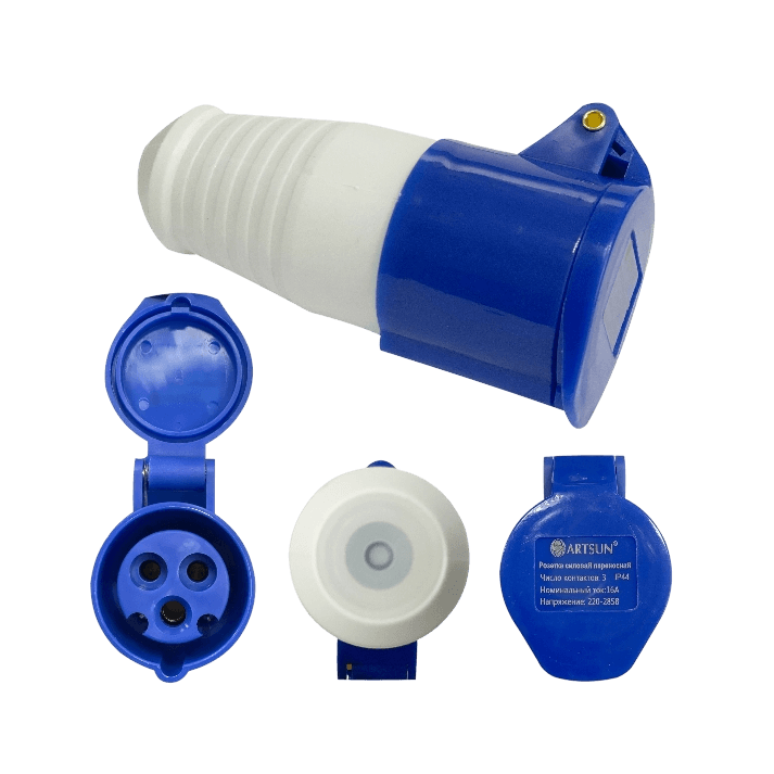 Розетка силовая переносная ARTSUN SP-1F-16А-IP44-3P