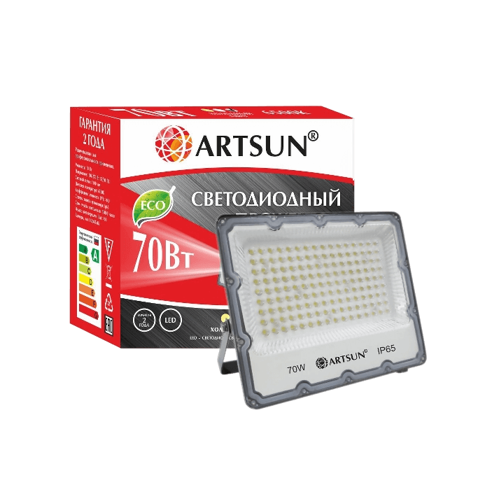 Прожектор светодиодный ARTSUN LED FL 70W 6500K SMD Прожектор светодиодный ARTSUN LED FL 70W 6500K SMD