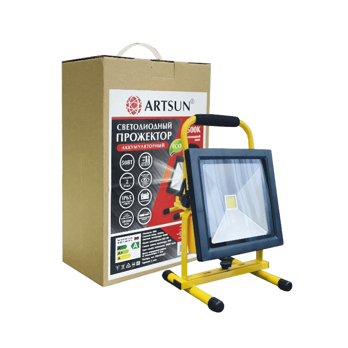 Прожектор светодиодный акуммуляторный ARTSUN LED FLA 20W 6500K COB Прожектор светодиодный акуммуляторный ARTSUN LED FLA 20W 6500K COB