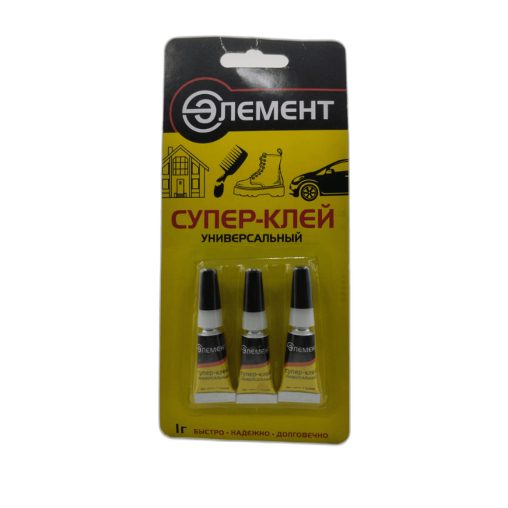 Супер клей ЭЛЕМЕНТ, 1г., 3шт., на блистере SGBL3
