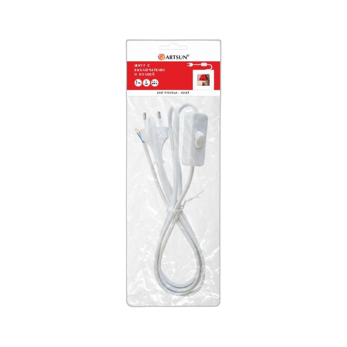 Шнур для бра ARTSUN BR6S-W 2M ШВВП 2 х 0,5 мм2